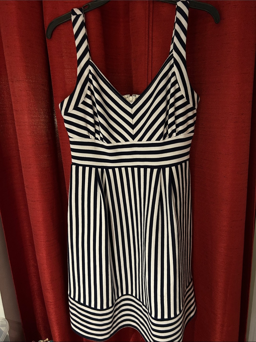 Maison Jules Navy and White Striped Dress